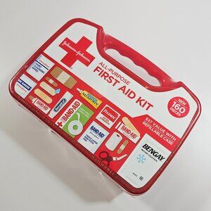 Johnson and Johnson All Purpose Emergency Portable First Aid Kit 160 Pieces